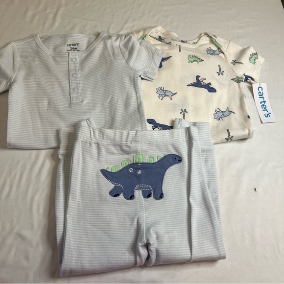 Carter's Kids Dinosaur Pajama Set - Blue and White - Picture 2 of 3